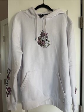 DGK White Hoodie with Pink Floral Mask Graphic